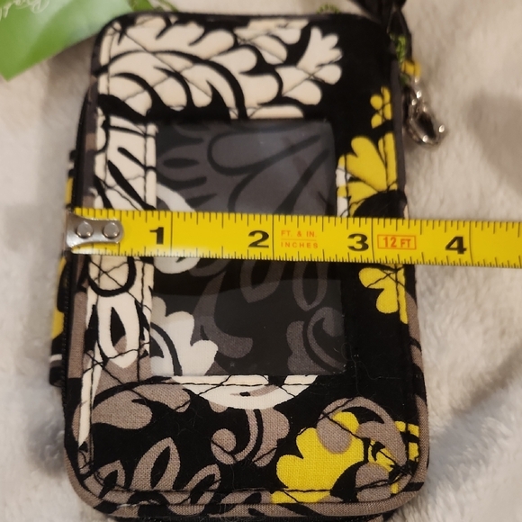 Vera Bradley Baroque Smartphone Wristlet - Black, Yellow, and White Floral - Picture 8 of 9